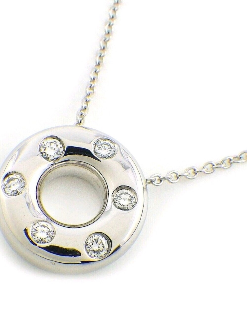 Tiffany & Co. Platinum PT950 Etoile Circle 6 Diamond Pendant